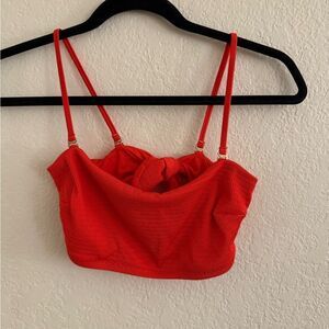 Vibrant Red Women's Swim Crop Top